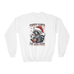 Sorry Santa I've Been Feral Raccoon Youth Sweatshirt