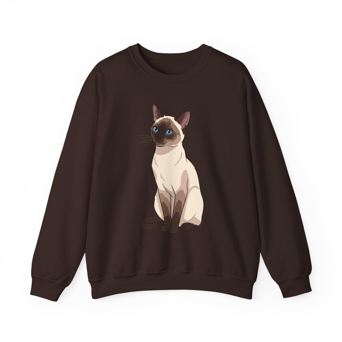 Dark Chocolate Siamese Cat illustration sweatshirt, front view
