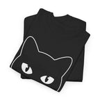 Black Judging You Silently Cat T-Shirt, folded