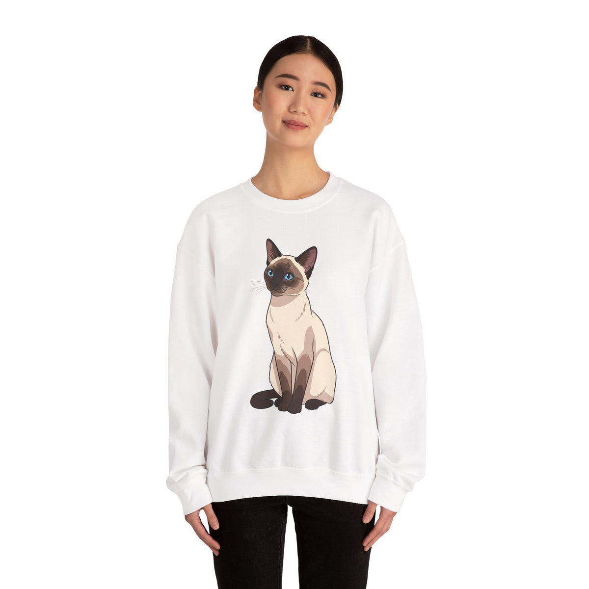 Model wearing the Siamese Cat Sweatshirt