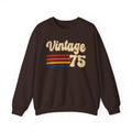 Dark Chocolate Vintage 75 retro stripes sweatshirt, front view