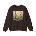 Dark Chocolate His Mercies Are New Every Morning sweatshirt with wildflower print, front view