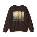 Dark Chocolate His Mercies Are New Every Morning sweatshirt with wildflower print, front view