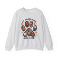 Ash All You Need Is Love And A Dog sweatshirt with floral dog paw print, front view