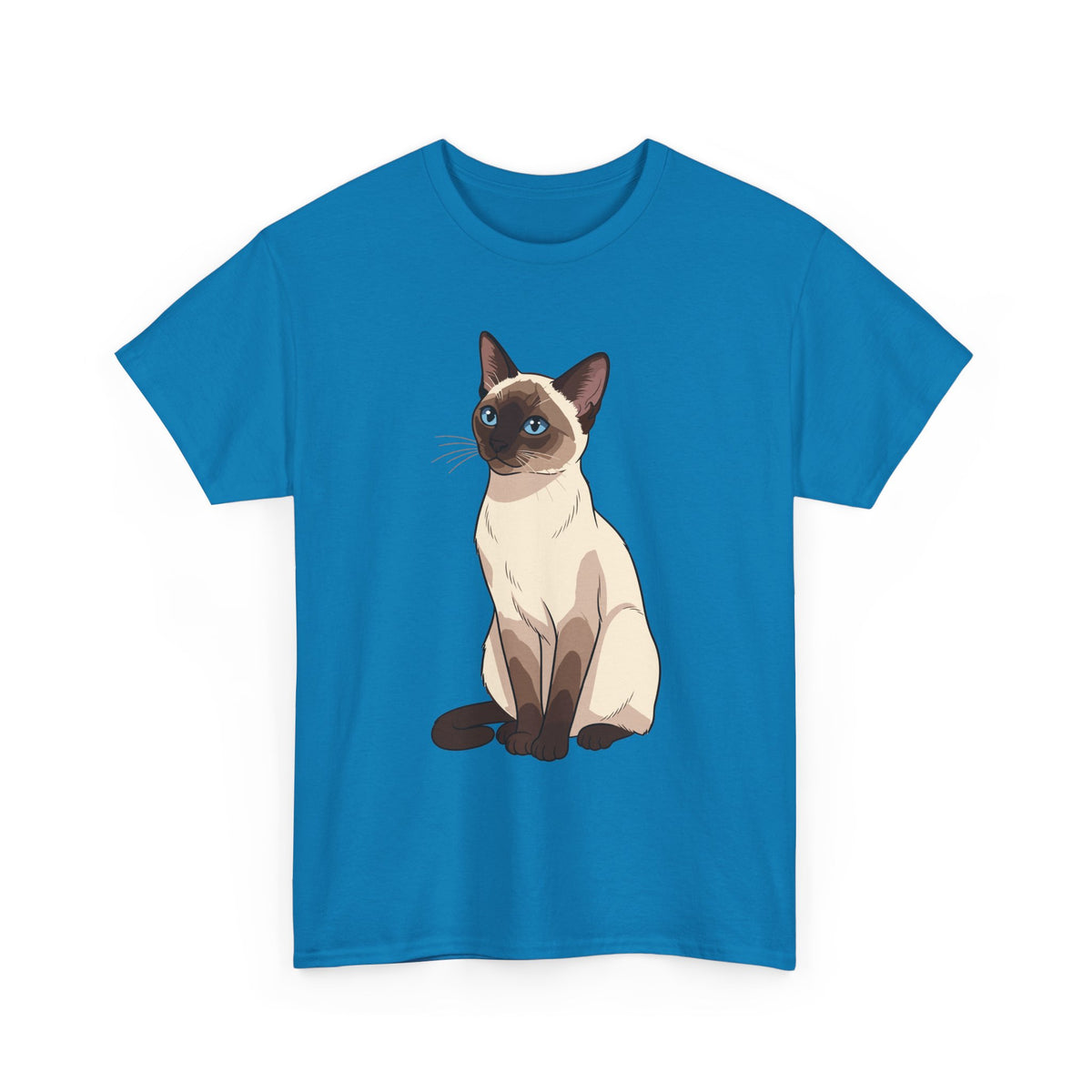 Sapphire Siamese Cat illustration t-shirt, front view
