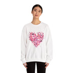 Model wearing the Pink Butterfly Heart Sweatshirt