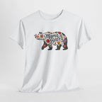 Floral Mama Bear T-Shirt, flat lay