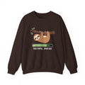 Dark Chocolate Baby Loading Please Wait sloth sweatshirt, front view