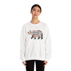 Model wearing the Floral Mama Bear Sweatshirt