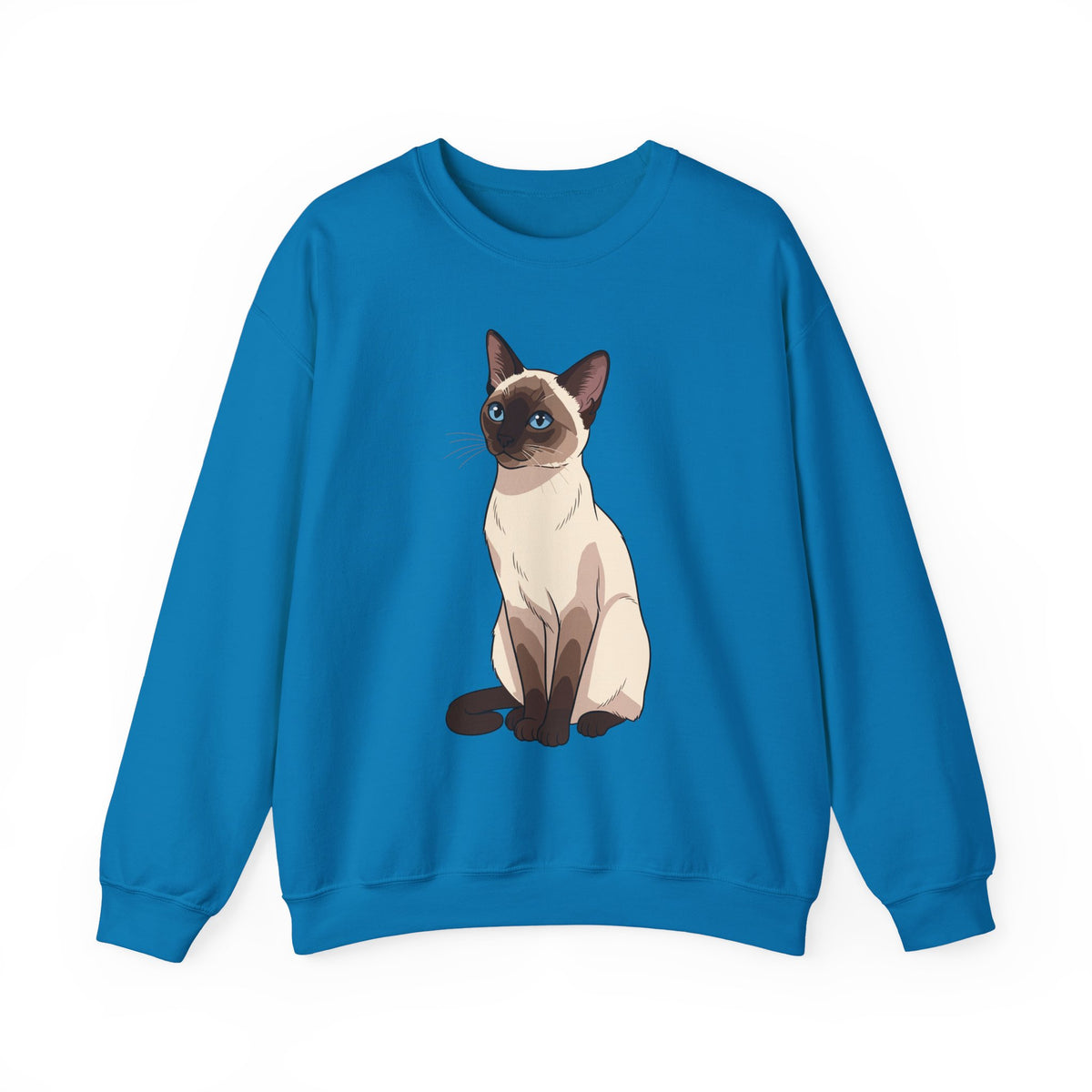Sapphire Siamese Cat illustration sweatshirt, front view