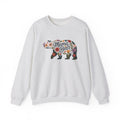 Ash Floral Mama Bear sweatshirt with wildflower bear print, front view
