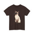 Dark Chocolate Siamese Cat illustration t-shirt, front view