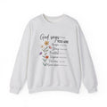 Ash God Says You Are wildflower sweatshirt, front view