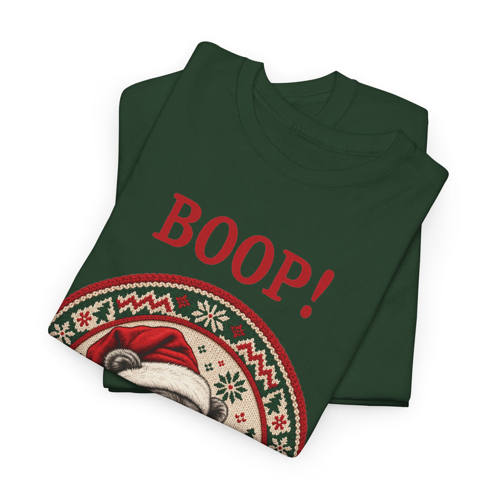 Forest Green Bear Boop Ugly Christmas t-shirt, folded