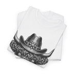 Highland Cow Cowboy Hat T-Shirt, folded