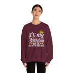 Model wearing the It's My Birthday Week Sweatshirt