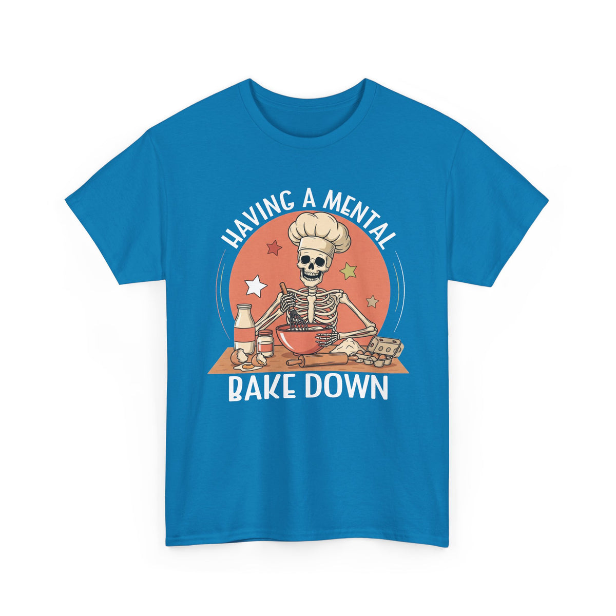 Sapphire Having A Mental Bake Down skeleton baker t-shirt, front view