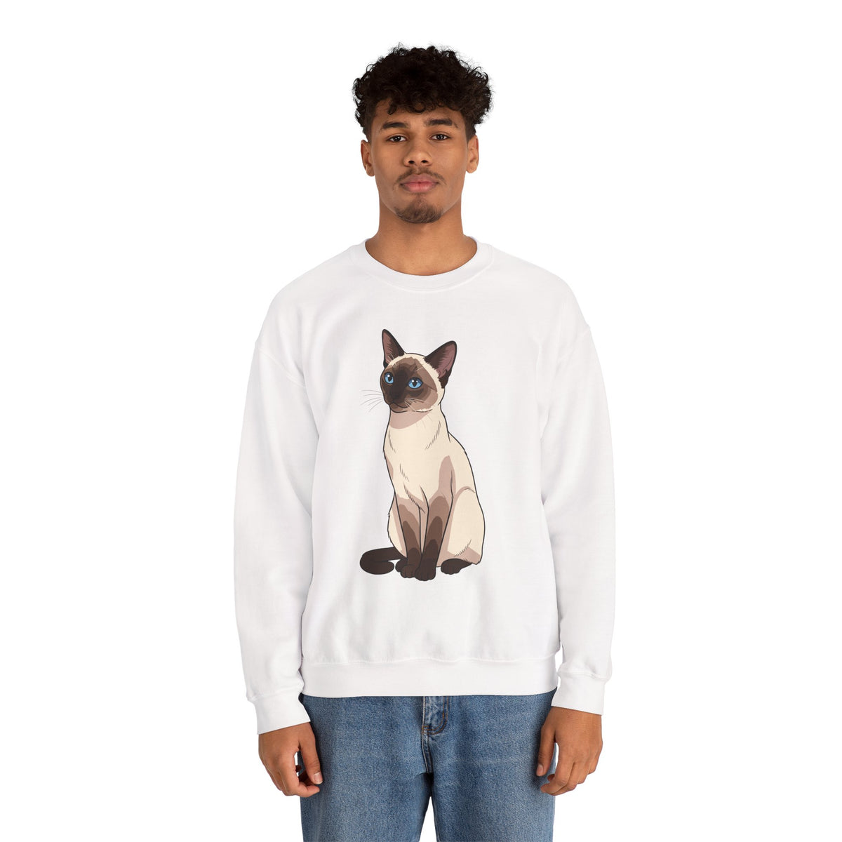 Model wearing the Siamese Cat Sweatshirt