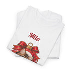 White Personalized Maine Coon Cat Christmas T-Shirt, folded