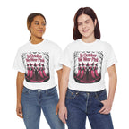 Model wearing the In October We Wear Pink Witches T-Shirt
