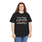 Model wearing the I'm A Proud Autism Grammy T-Shirt