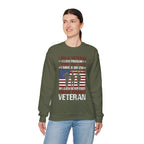 Model wearing the Proud Female Veteran My Oath Never Ends Sweatshirt
