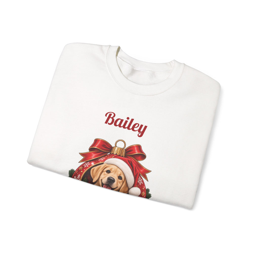 Personalized Labrador Christmas Sweatshirt, folded