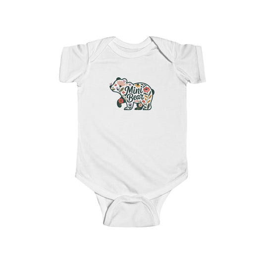 Floral Mini Bear Baby Bodysuit