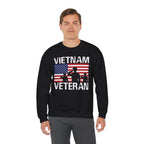 Model wearing the Vietnam Veteran American Flag Sweatshirt