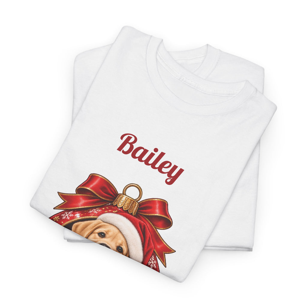 Personalized Labrador Christmas T-Shirt, folded