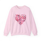 Light Pink butterfly heart sweatshirt with watercolour butterflies forming a heart, front view