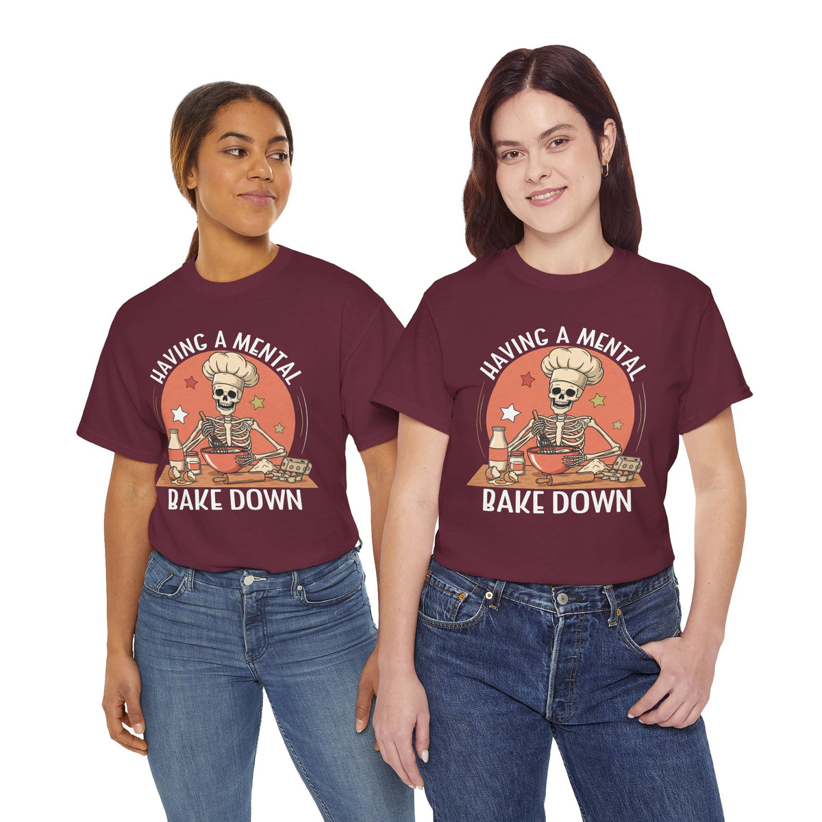 Model wearing the Having A Mental Bake Down T-Shirt