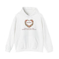 White Personalized Grandma Hoodie With Grandkids Names, a wildflower heart with Grandma and the grandkids' names, front view