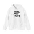 White Fishing Is Cheaper Than Therapy Hoodie with bold Fishing Is Cheaper Than Therapy lettering, front view