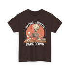 Dark Chocolate Having A Mental Bake Down skeleton baker t-shirt, front view