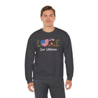 Model wearing the Love Our Veteran Sweatshirt