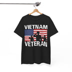 Vietnam Veteran American Flag T-Shirt, flat lay
