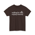 Dark Chocolate Walking By Faith Tripping Constantly t-shirt, front view