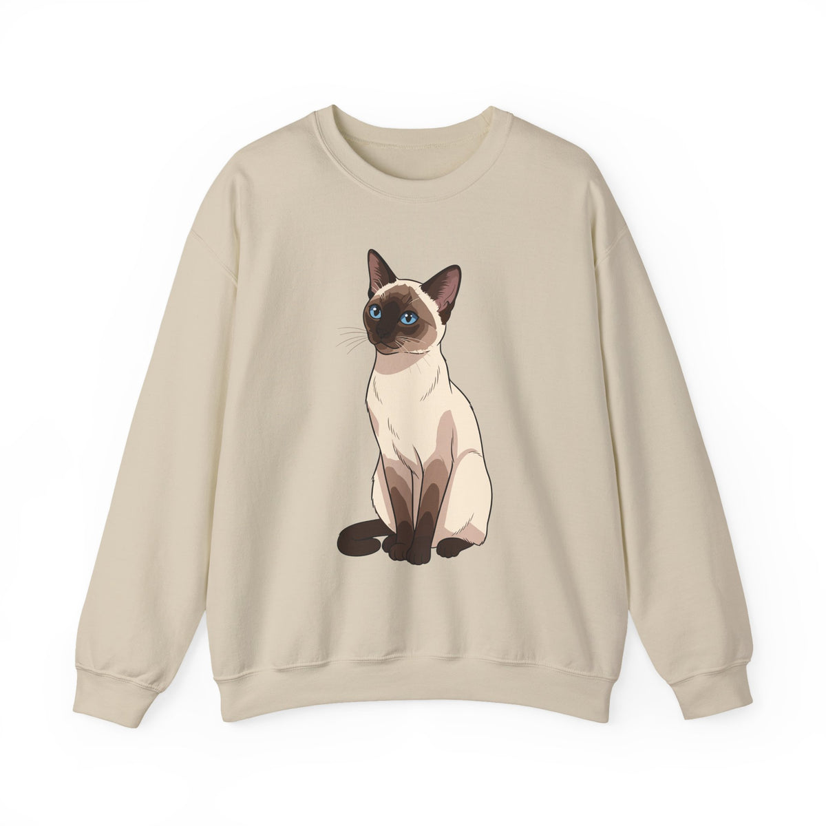 Sand Siamese Cat illustration sweatshirt, front view