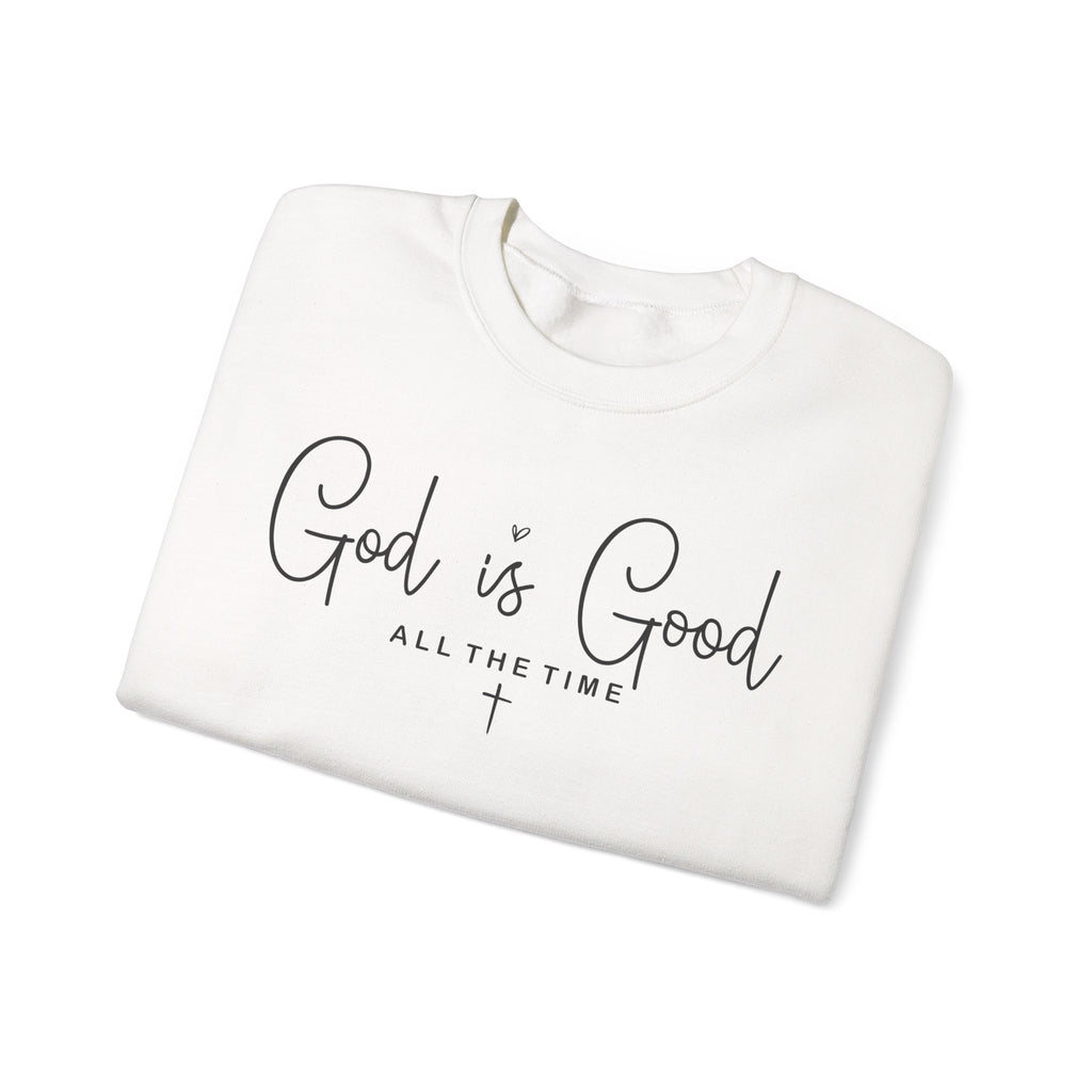 White God Is Good All The Time Sweatshirt, folded
