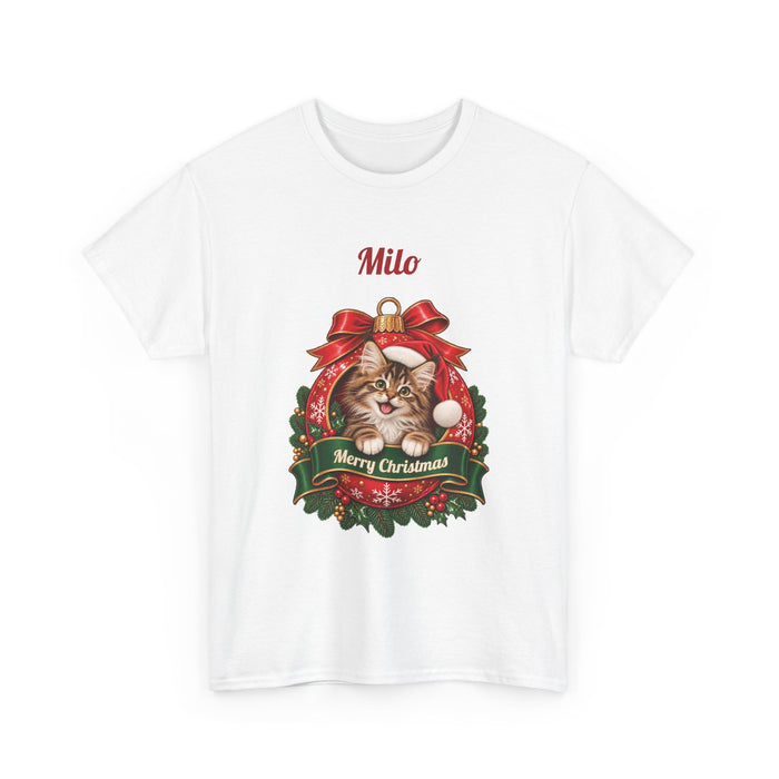 Personalized Maine Coon Cat Christmas T-Shirt