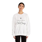 Model wearing the I Workout To Burn Off The Crazy Sweatshirt