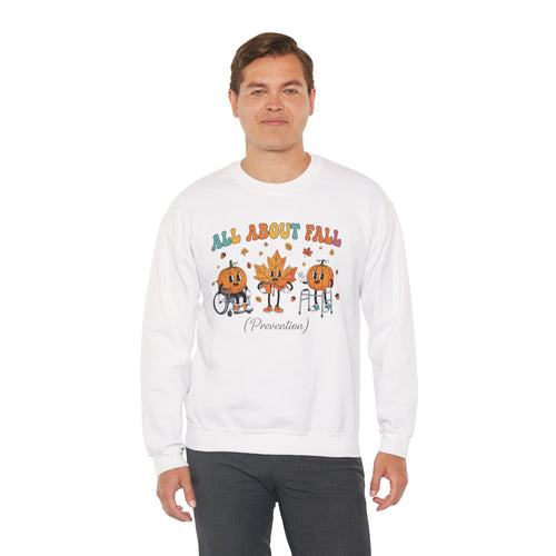 Model wearing the All About Fall Prevention Sweatshirt