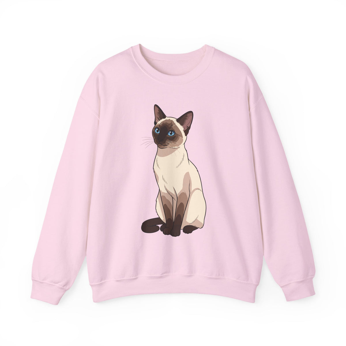 Light Pink Siamese Cat illustration sweatshirt, front view
