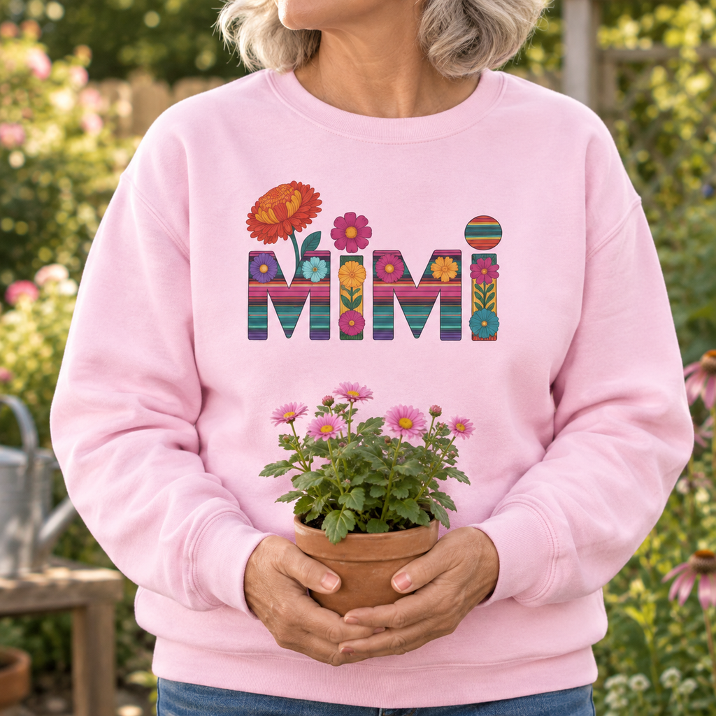 Model wearing the Mimi Floral Sweatshirt