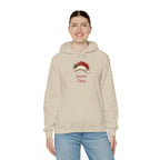 Woman wearing the Auntie Claus Hoodie, front view