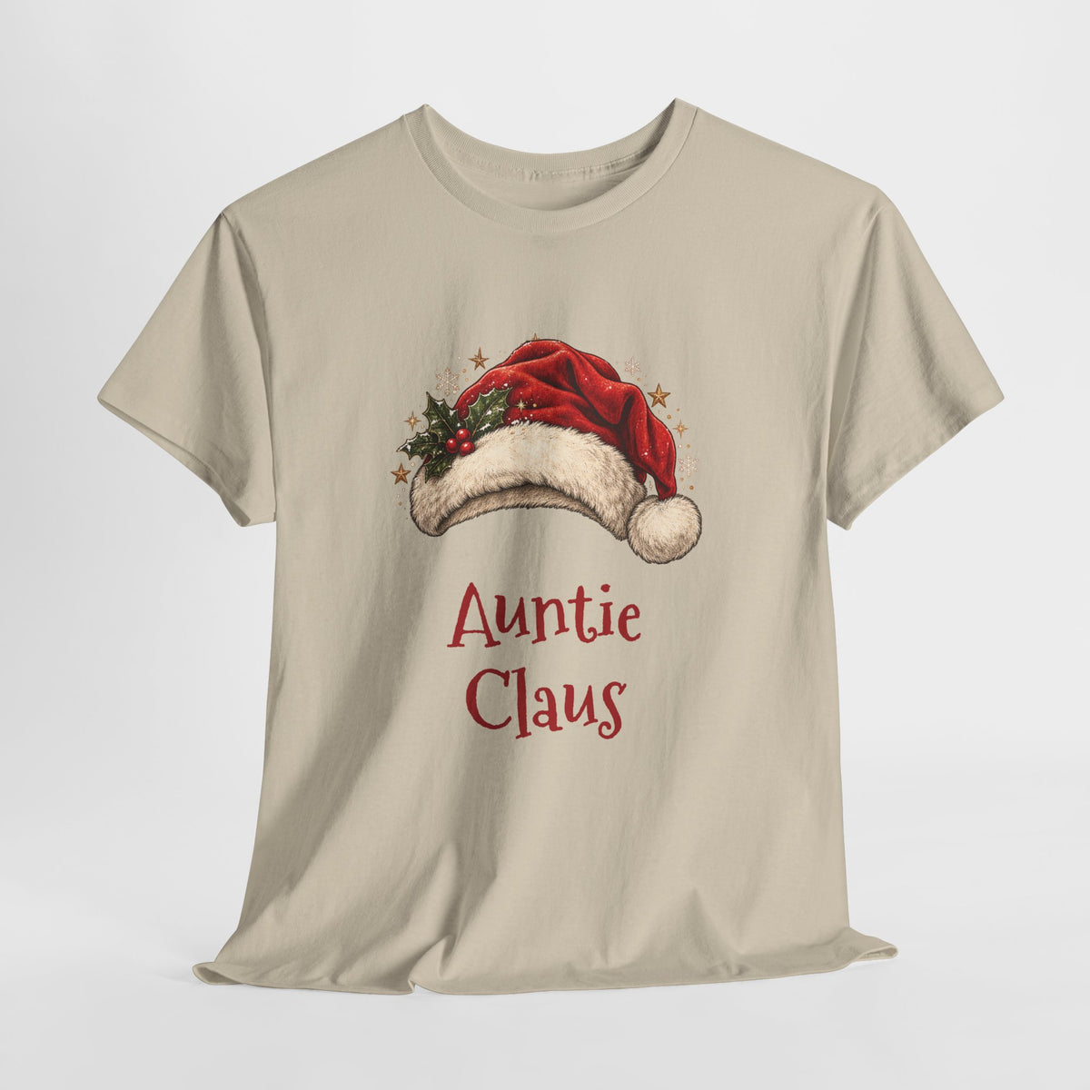 Auntie Claus T-Shirt, flat lay