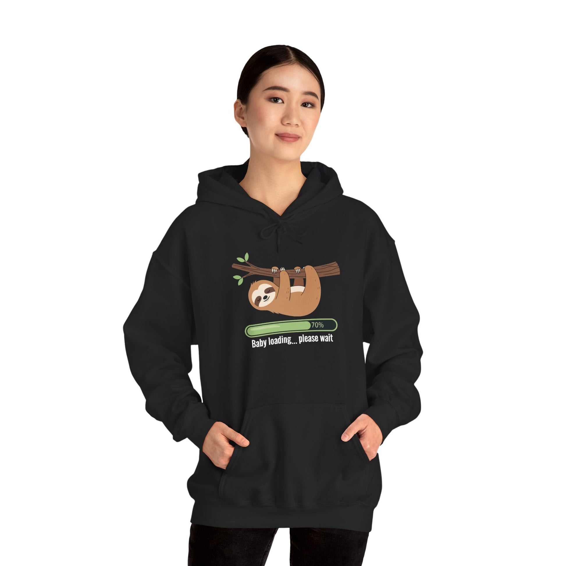 Baby Loading Please Wait sloth hoodie, additional product view