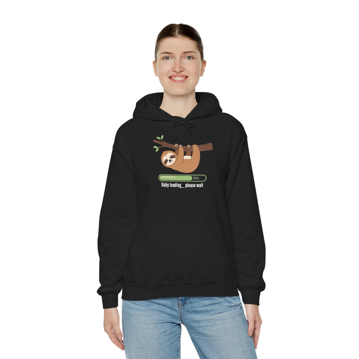 Baby Loading Please Wait sloth hoodie, additional product view