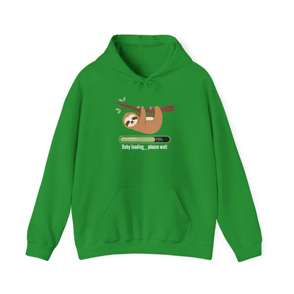 Irish green Baby Loading Please Wait sloth hoodie with sleeping sloth and loading bar